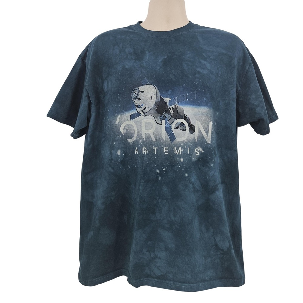 Y2K The Mountain Orion Artemis Shirt Men 2XL Blue Tie Dye Space NASA Graphic 90s